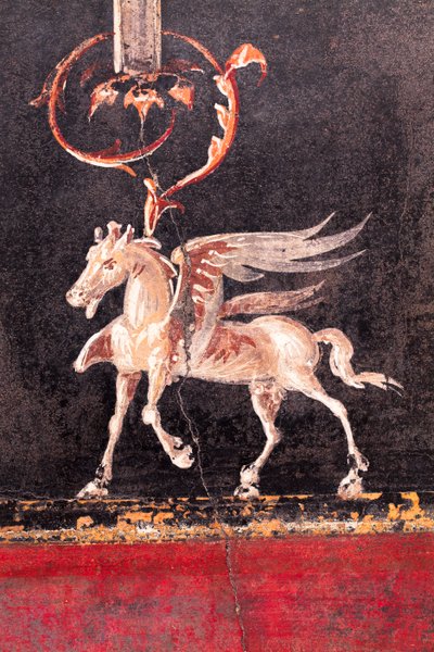 Építészeti díszítés szárnyas lovakkal (pegasi), Herculaneum alkotó: School Roman