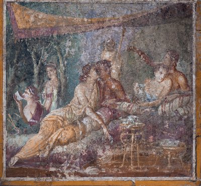 Bankett jelenet, Pompeji alkotó: School Roman