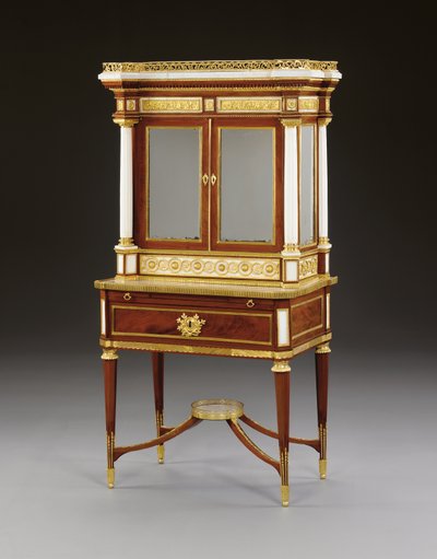 Ormolura szerelt fehér márvány és mahagóni bonheur du jour, 1790 körül (ormolu, márvány és mahagóni) alkotó: School Russian