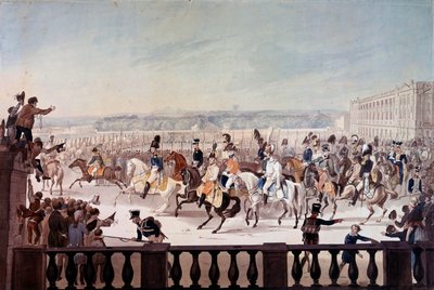 I. Alexandre (1777-1825) a Paris Place de la Concorde-on. Az orosz iskola festménye alkotó: School Russian
