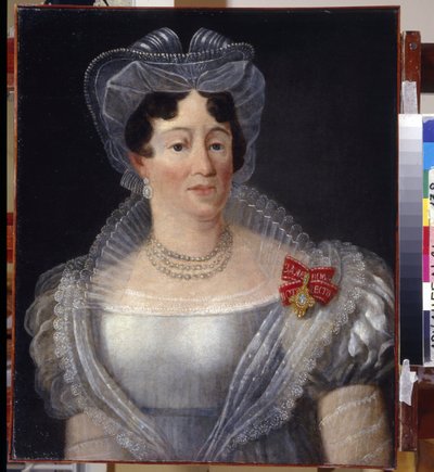 Jelizaveta Fjodorovna Musina-Puskina (Musina Puskina) (Musin Puskin) (Musin-Puskin) (1758-1835) grófnő portréja. Névtelen festmény, olaj, vászon 1801. Orosz művészet alkotó: School Russian