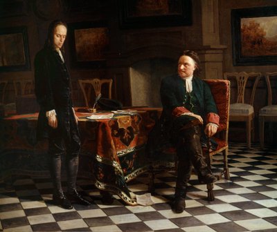 I. Nagy Péter (1672-1725), orosz cár és fia, Alexis (1690-1718) portréja Az orosz iskola festménye alkotó: School Russian