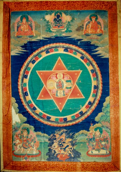 Mandala de vajravarami, az istennő táncol (középen), nevének jelentése „” adamantine laie””. Tibet alkotó: School Tibetan