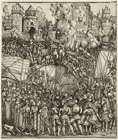 A magyarok kiűzése Alsó-Ausztriából, I. Maximilian diadalívéről alkotó: School of Albrecht Dürer