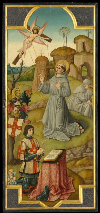 Szent Ferenc a Stigmák fogadása; (verso) Krisztus a Gecsemáné kertben, 1470 körül (olaj, tábla) alkotó: School of Amiens