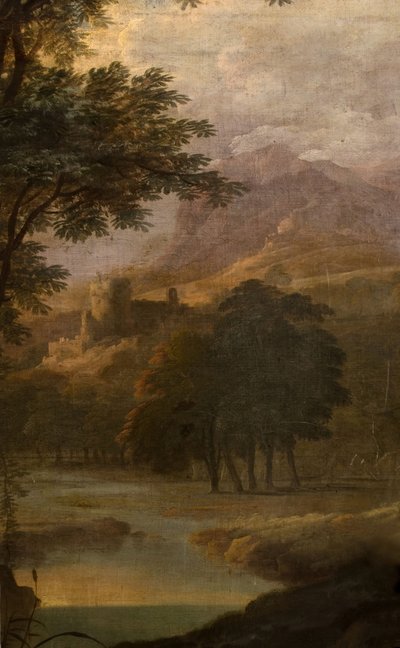 Táj a kastéllyal a távolban, 1725. alkotó: School of Jacques Rousseau