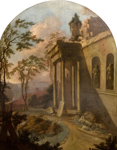 Táj romokkal, 1725. alkotó: School of Jacques Rousseau
