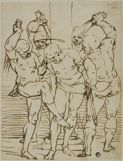 Krisztus megostorozása alkotó: School of Luca Cambiaso