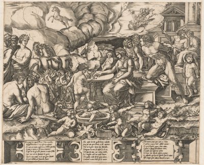 A szerelem allegóriája alkotó: School of Marcantonio Raimondi, after Baccio Bandinelli