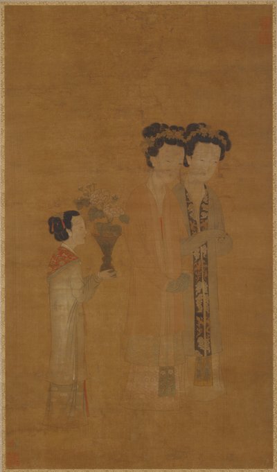 Udvari hölgyek és kísérők, Ming-dinasztia, 16. század. alkotó: School of Tang Yin
