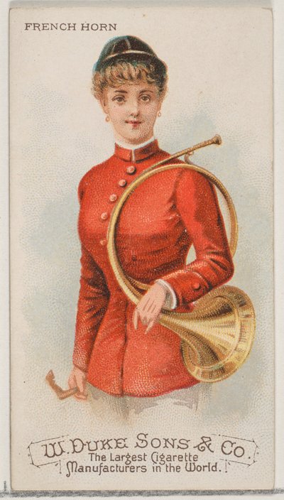 Kürt, az N82 hangszerek sorozatból Duke márkájú cigarettákhoz, 1888., 1888. alkotó: Schumacher and Ettlinger
