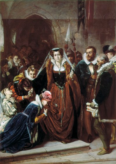 Mária 1. Stuart királynő (1542-1587) az állványhoz sétál alkotó: Scipione Vannutelli