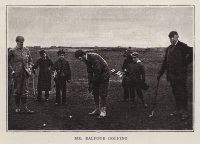 Brit konzervatív politikus, Arthur Balfour golfozik (f/w fotó) alkotó: Scottish Photographer