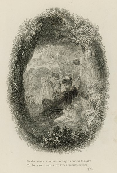 Jelenet a Windsori erdőből, Alexander Pope (metszet) alkotó: Scottish School
