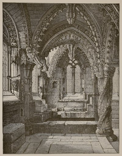 A Lady Chapel délkeleti sarka, Rosslyn (szépia fotó) alkotó: Scottish School