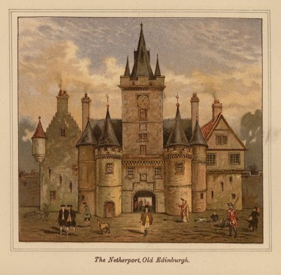 The Netherport, Old Edinburgh (színes litográfia) alkotó: Scottish School