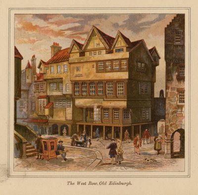 The West Bow, Old Edinburgh (színes litográfia) alkotó: Scottish School