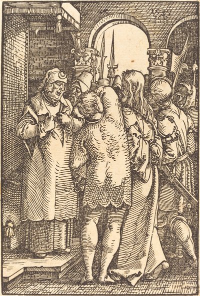 Krisztus Kajafás előtt alkotó: Sebald Beham