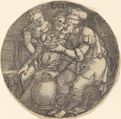 Lót és lányai alkotó: Sebald Beham
