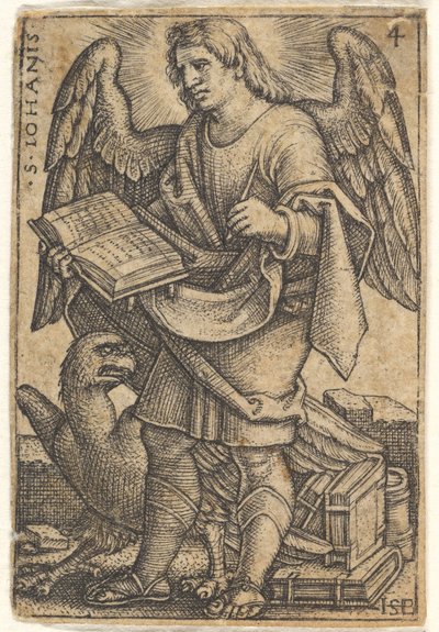 4. tábla: Szent János háromnegyedét balra fordított fejjel, könyvvel a..., 1541. alkotó: Sebald Beham