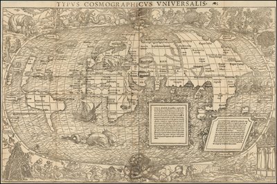 1537-es világtérkép Sebastian Munster tollából alkotó: Sebastian Munster