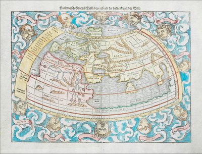 1550 Ptolemaioszi világtérkép Sebastian Münster tollából alkotó: Sebastian Munster