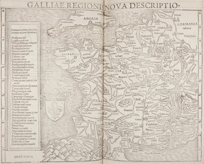 Cosmographia, Gallia részlete alkotó: Sebastian Munster