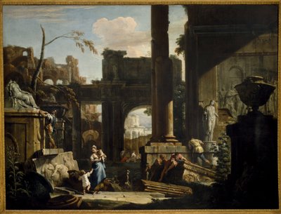 Romperspektíva figurákkal, 1720-as évek. alkotó: Sebastiano Ricci