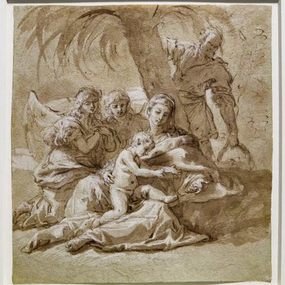Pihenjen az egyiptomi repülés közben alkotó: Sebastiano Ricci
