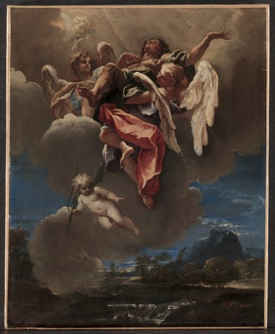 Tanulmány az "Egy szent apoteózisához" (San Bernardino dei Morti számára, Milánó) alkotó: Sebastiano Ricci