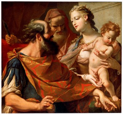 A gyermek Mózes, aki a fáraók koronáját tapossa, c1685-c1687 alkotó: Sebastiano Ricci