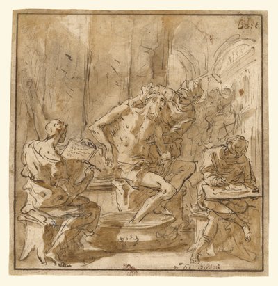 Seneca halála (recto); Egy férfi tanulmánya (verso) alkotó: Sebastiano Ricci