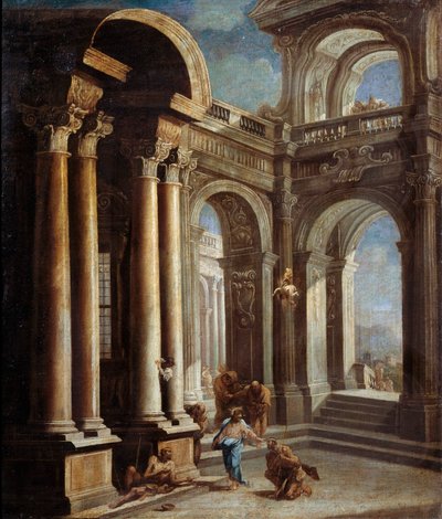 A jerikói vak ember gyógyítása”. alkotó: Sebastiano Ricci