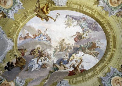 Herkules apoteózisa. Sebastiano Ricci (1659-1734) freskója. Marucelli Fensi palota, Firenze. alkotó: Sebastiano Ricci
