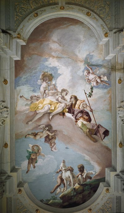 Vénusz és Adonisz – Vénusz és Adonisz. Sebastiano Ricci (1659-1734) freskója, 1707-1708 körül. Firenze, Palazzo Pitti. alkotó: Sebastiano Ricci