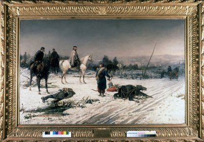 Garibaldi Dijonban egy csatatéren, S. De Albertis festménye. 1877. Risorgimentói Múzeum. Milánó alkotó: Sebastiano de Albertis