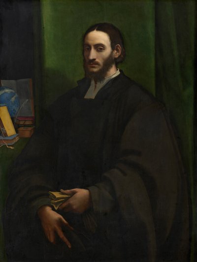 Humanista portréja, 1520 körül (olaj, tábla, keménytáblára átvitt) alkotó: Sebastiano del (c.1485-1547) Piombo