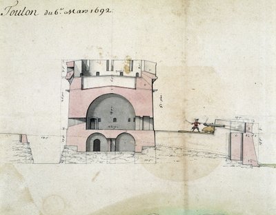 Toulon erődítése Vauban által, 1692.06.03 alkotó: Sebastien Le Prestre de Vauban