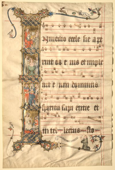 Levél a Wettinger Graduálból: Historiated Initial I..., c1330. alkotó: Second Master of the Wettinger Gradual