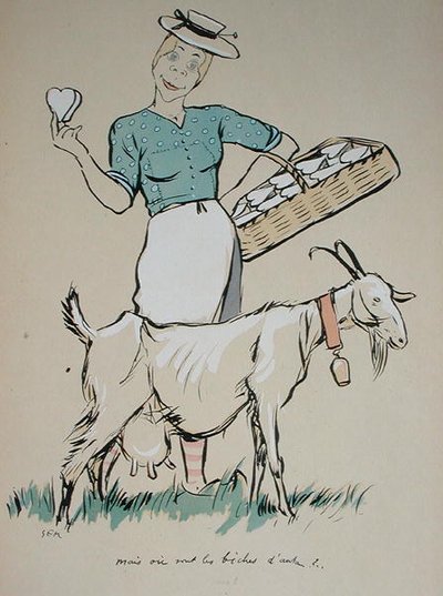 Sajtkészítő és kecskéje, karikatúra a Le Grand Monde a l