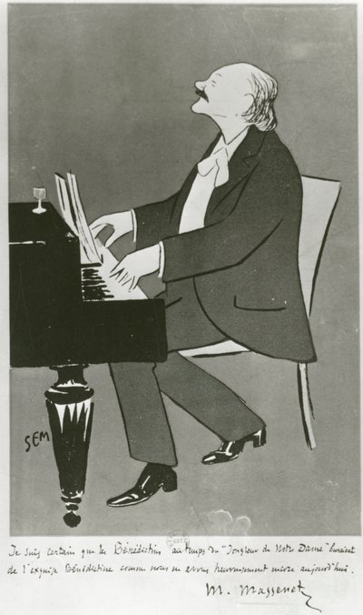 Jules Massenet francia zeneszerző játszik (rajz) alkotó: Sem