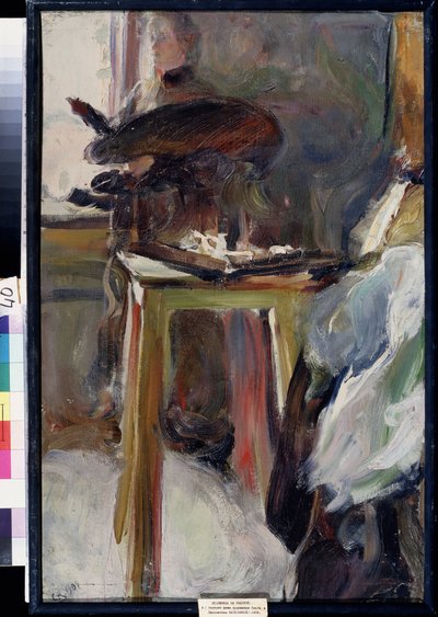 Olga Natalyina művész munkában (Artist Olga Natalyiana at Work). Szemjon Gavrilovics Nikiforov (1877-1912) festménye, olaj, vászon alkotó: Semen Gavriilovich Nikiforov