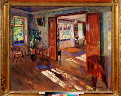 Egy házban – Szergej Arszenjevics Vinogradov (1869-1938) festménye, olaj, vászon alkotó: Sergei Arsenevich Vinogradov