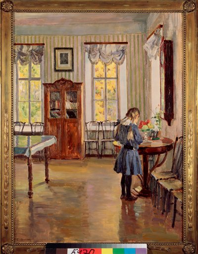 Egy házban – Szergej Arszenjevics Vinogradov (1869-1938) festménye, olaj, vászon alkotó: Sergei Arsenevich Vinogradov