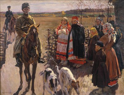 Vadászok Borzoisszal, 1913 alkotó: Sergei Arsenevich Vinogradov