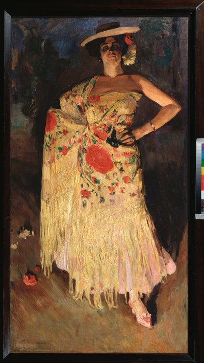 Egy táncos – Szergej Arszenjevics Vinogradov (1869-1938) festménye, olaj, vászon alkotó: Sergei Arsenevich Vinogradov