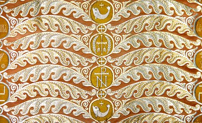 Olovyanishnikov Manufaktúra Arany Szatén, XX. század eleji (textil) alkotó: Sergei Vashkov