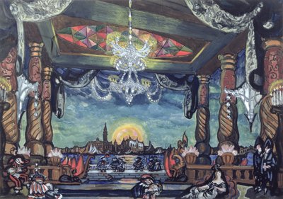 Színpadterv Offenbach „Hoffmann meséihez”. alkotó: Sergei Yurevich Sudeikin