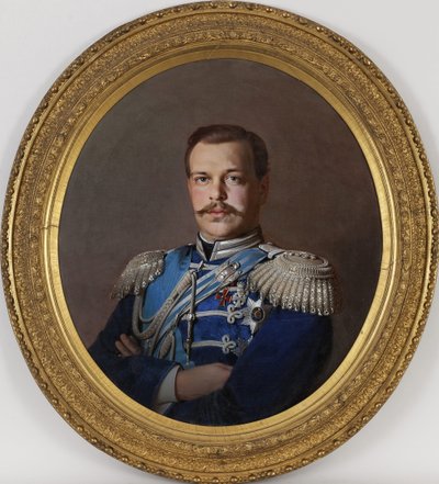 Alexandre III - III. Sándor császár (1845-1894) portréja - Szergej Konsztantyinovics Zaryanko (1818-1870) képmása, kb 1865 - Olaj, vászon, 78x71 - Magángyűjtemény alkotó: Sergey Konstantinovich Zaryanko