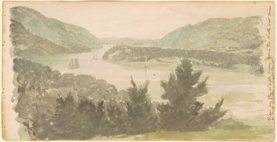 Kilátás az Északi-folyóra a Fort Clinton-West Point északnyugati sarkából alkotó: Seth Eastman